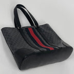 Gucci Tote Bag GG Pattern Sherry Line Web Supreme Black — view 2