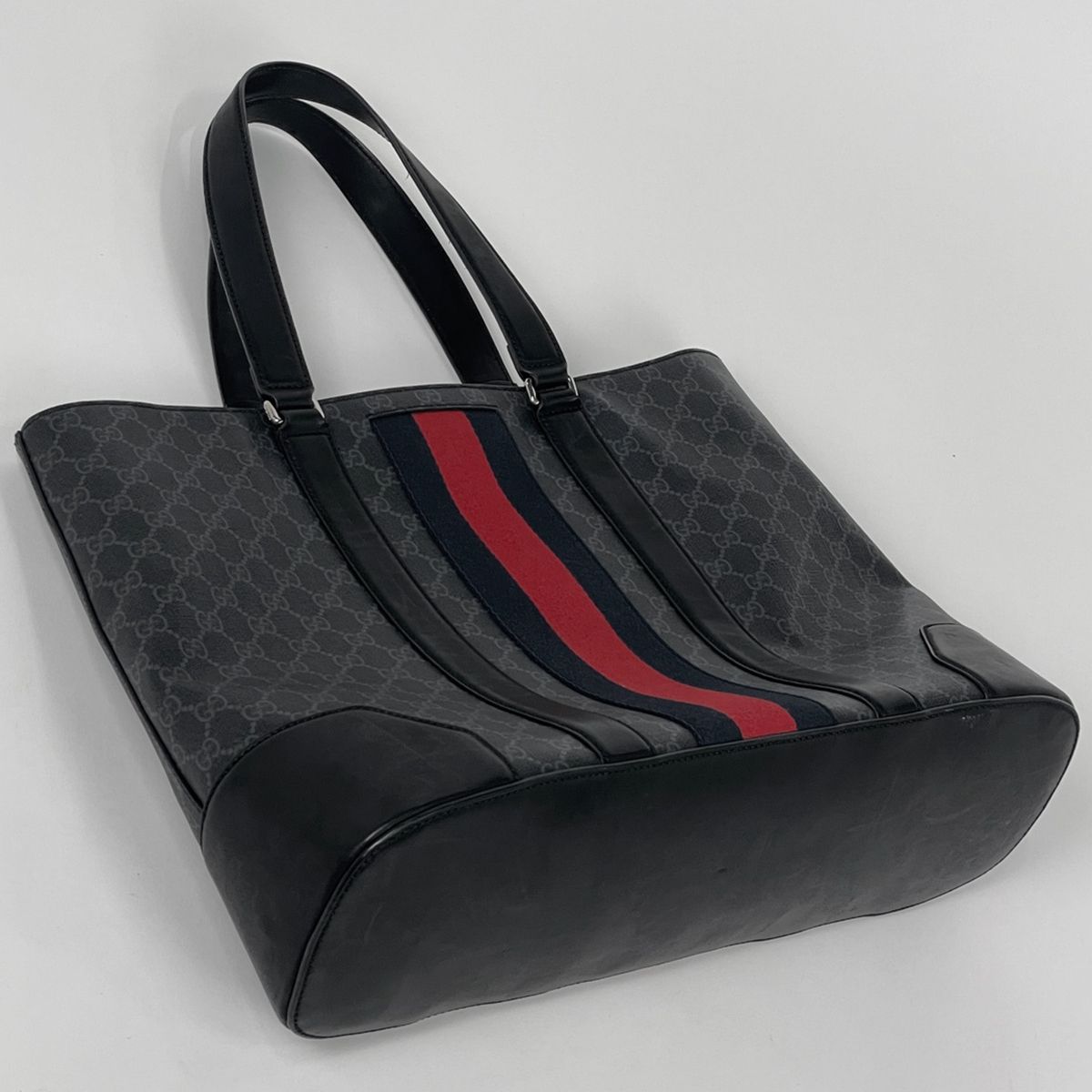Gucci Tote Bag GG Pattern Sherry Line Web Supreme Black — view 2