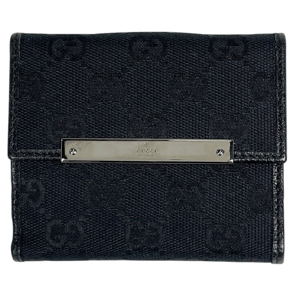 Gucci Bifold Wallet GG Pattern Canvas Black