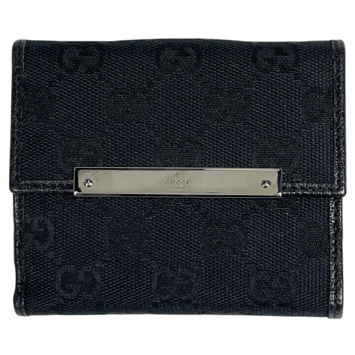 Gucci Bifold Wallet GG Pattern Canvas Black