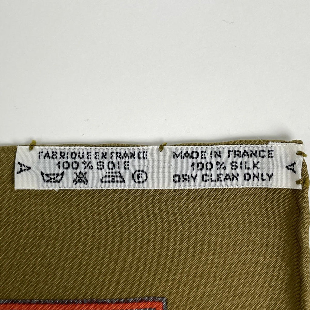 Hermes Carre 90 Cuirs du Desert Scarf Leather Decoration Silk Brown Multicolor — view 2