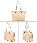 Chanel Chain Tote Shoulder Bag Silver 17 Deauville — view 2