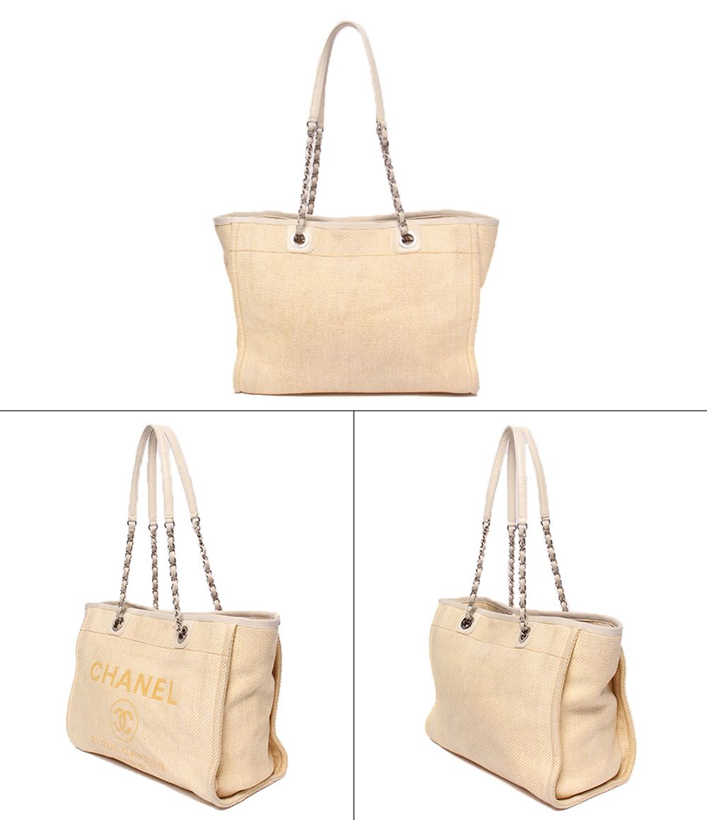 Chanel Chain Tote Shoulder Bag Silver 17 Deauville — view 2
