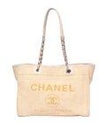 Chanel Chain Tote Shoulder Bag Silver 17 Deauville