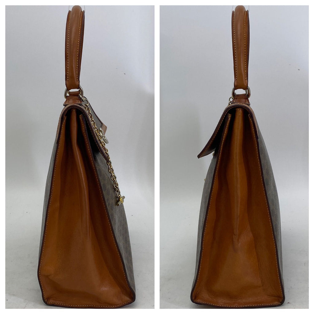 Celine Macadam Handbag Vintage Turnlock Brown — view 5