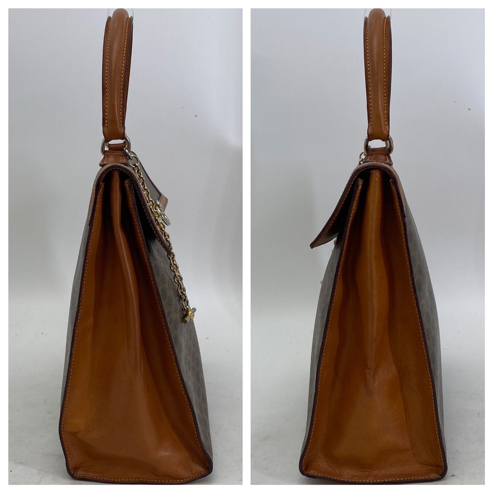 Celine Macadam Handbag Vintage Turnlock Brown — view 5