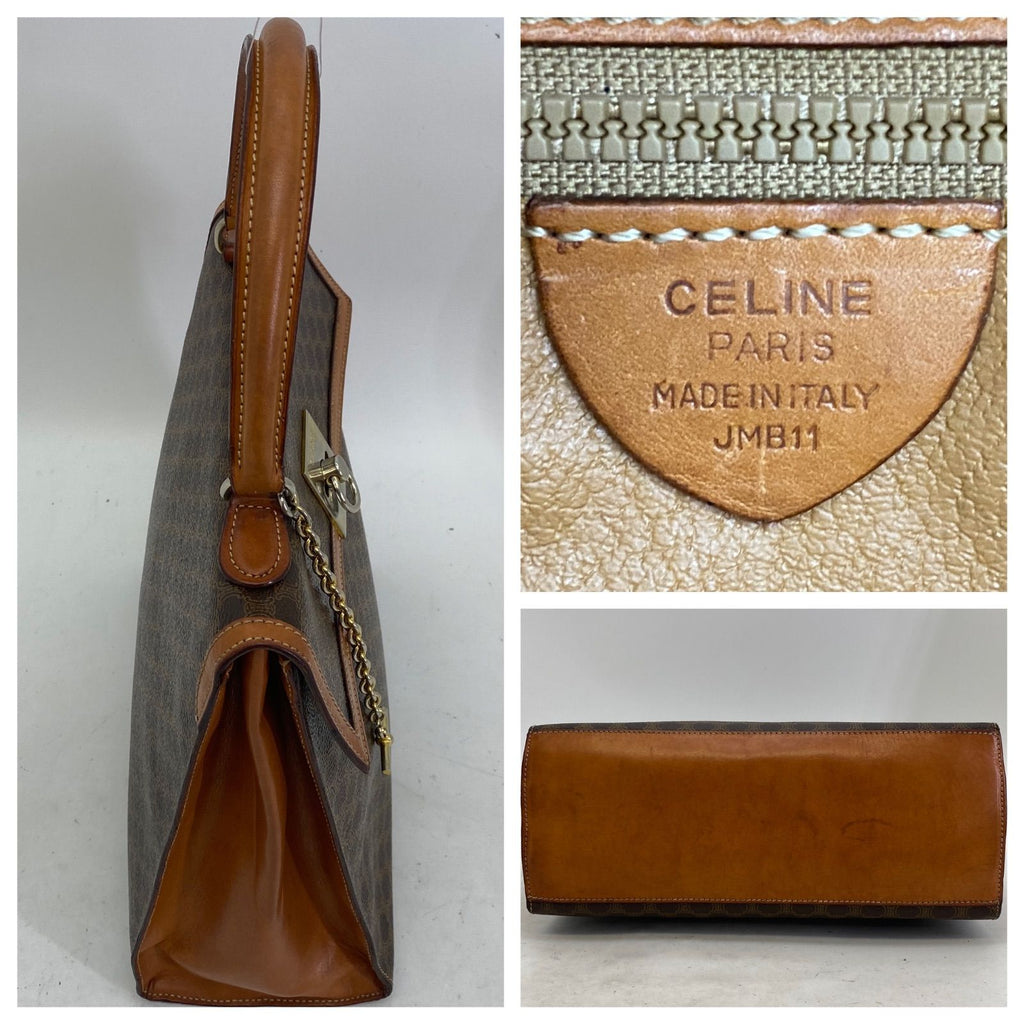 Celine Macadam Handbag Vintage Turnlock Brown — view 4