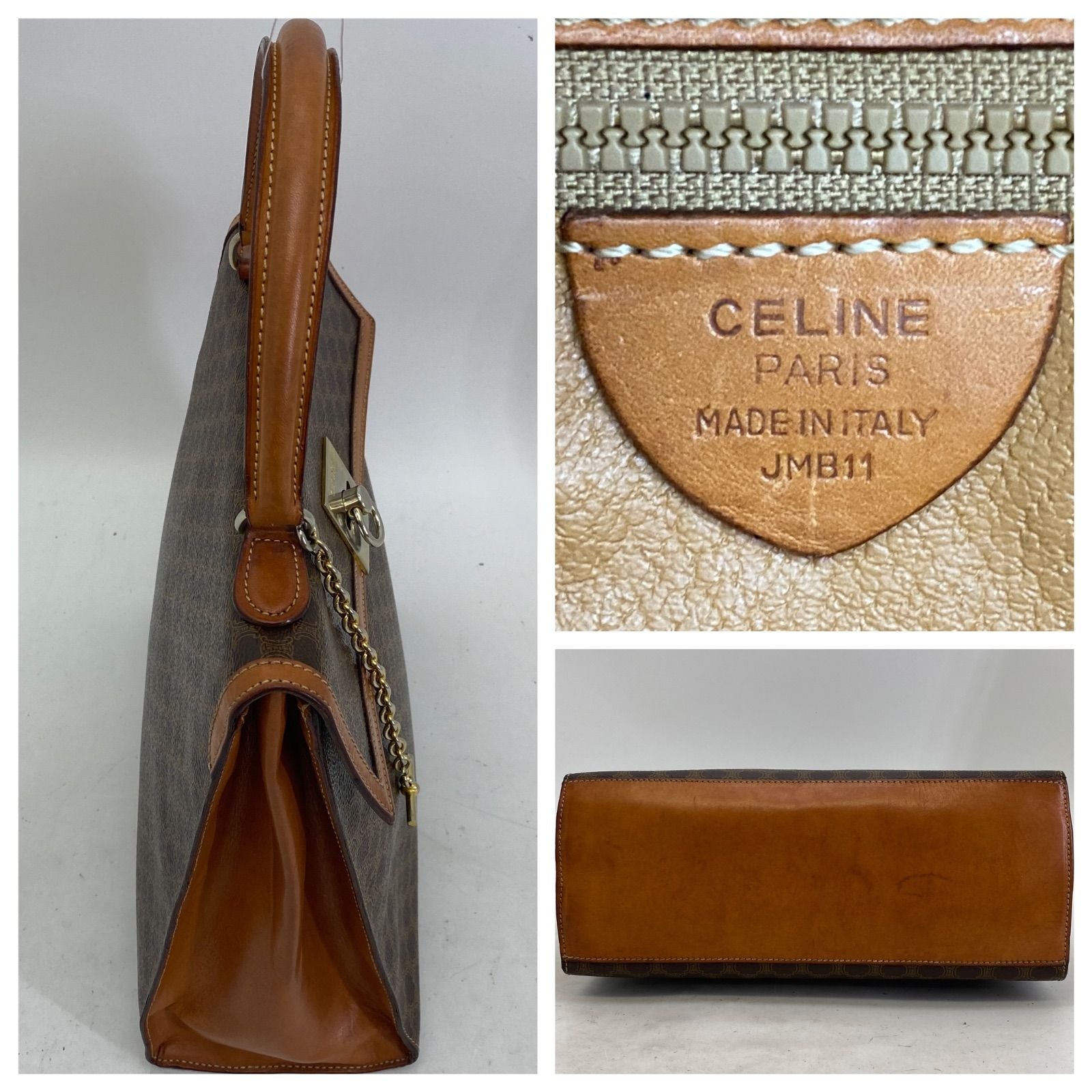 Celine Macadam Handbag Vintage Turnlock Brown — view 4