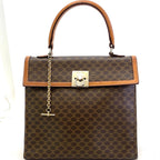 Celine Macadam Handbag Vintage Turnlock Brown