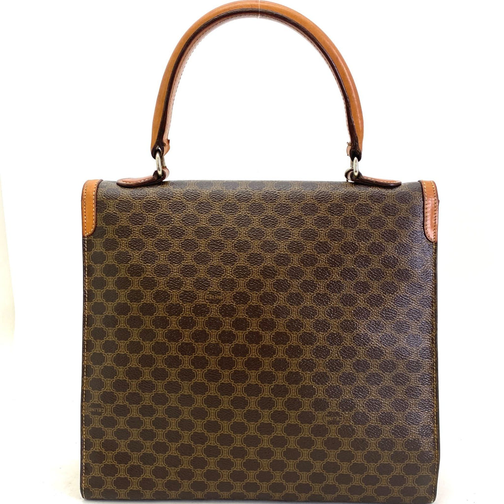 Celine Macadam Handbag Vintage Turnlock Brown — view 2