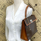 Celine Macadam Handbag Vintage Turnlock Brown — view 3