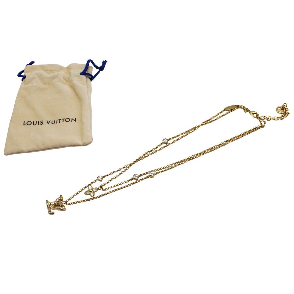 Louis Vuitton Necklace LV Gold Rhinestone Layering Style — view 6