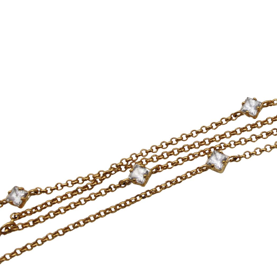 Louis Vuitton Necklace LV Gold Rhinestone Layering Style — view 4