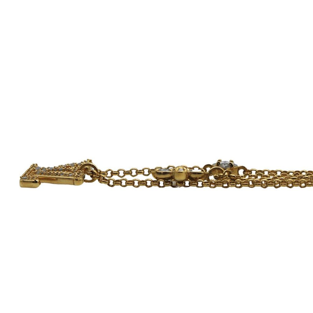 Louis Vuitton Necklace LV Gold Rhinestone Layering Style — view 3