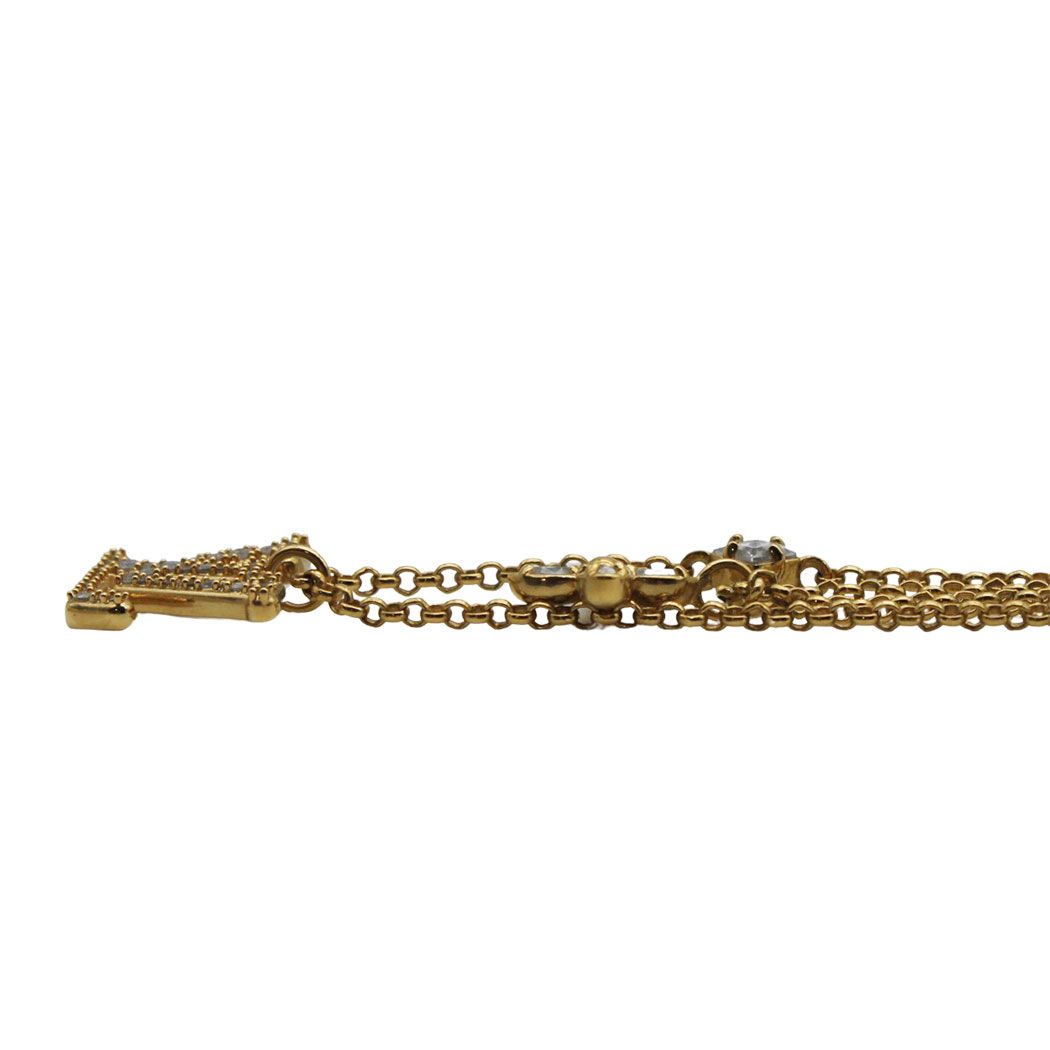 Louis Vuitton Necklace LV Gold Rhinestone Layering Style — view 3