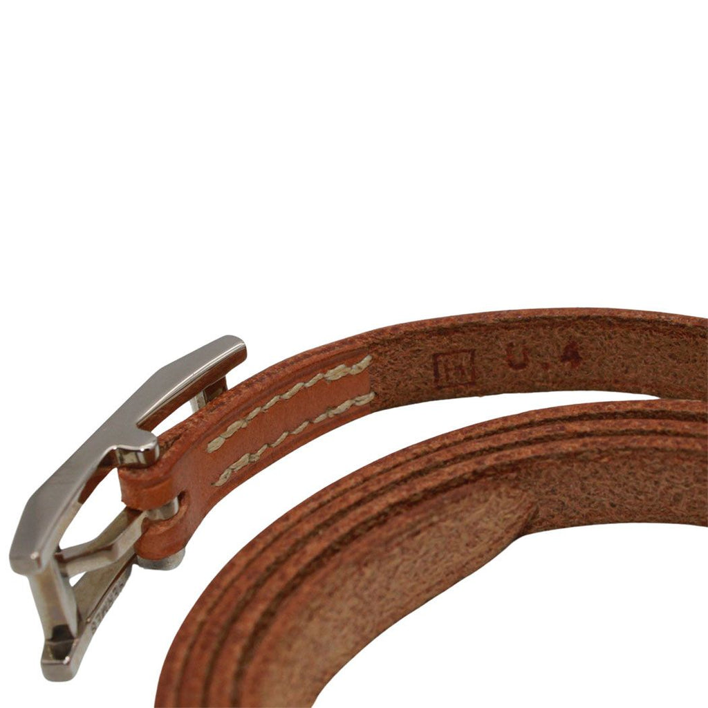 Hermes Bracelet Hapi 3 Leather Brown Silver Belt Type Simple — view 5