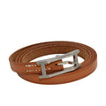 Hermes Bracelet Hapi 3 Leather Brown Silver Belt Type Simple