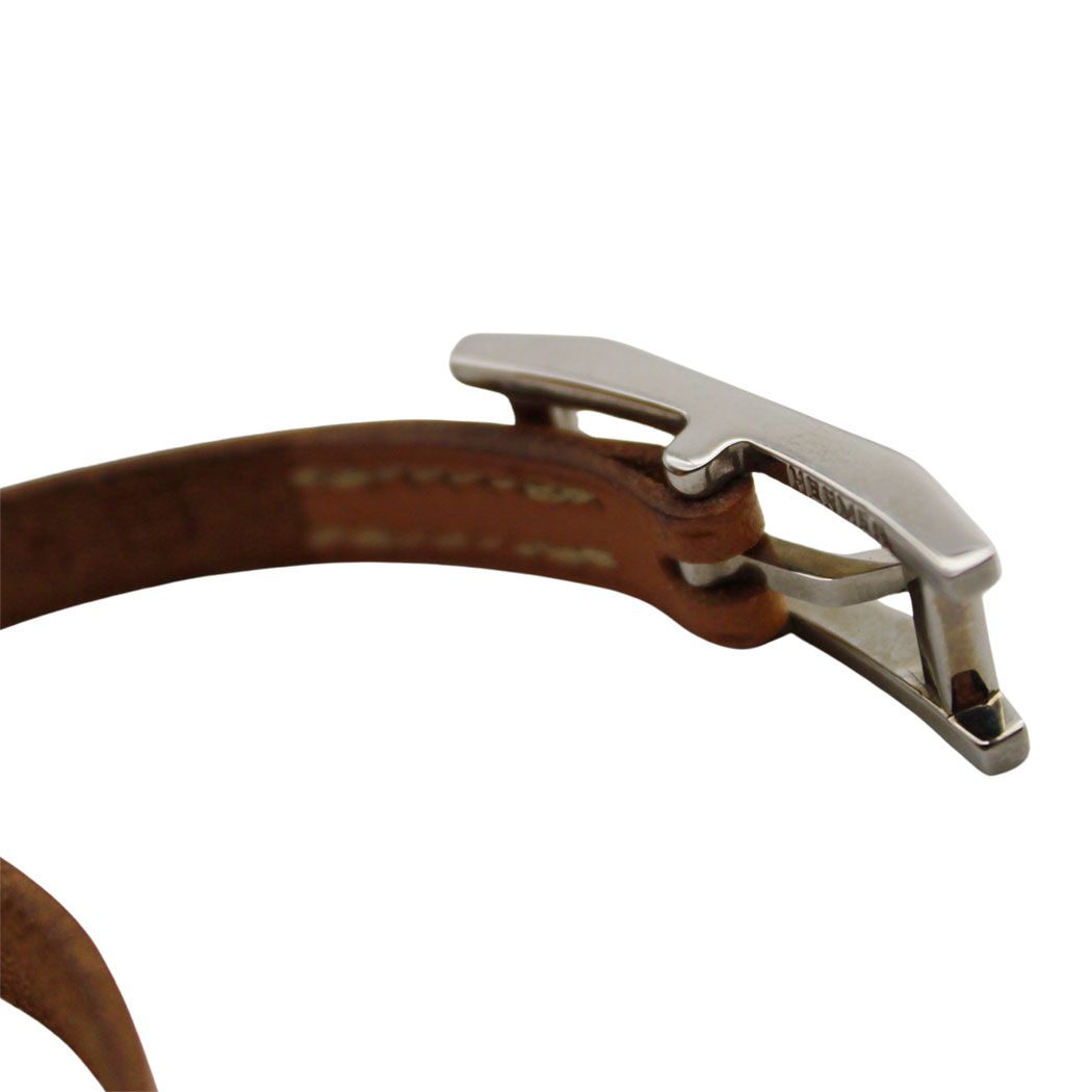 Hermes Bracelet Hapi 3 Leather Brown Silver Belt Type Simple — view 8