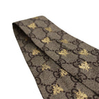 Gucci Scarf Silk GG Bee Neck Bow Gray Navy — view 3