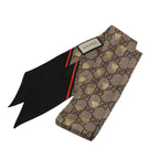 Gucci Scarf Silk GG Bee Neck Bow Gray Navy — view 2