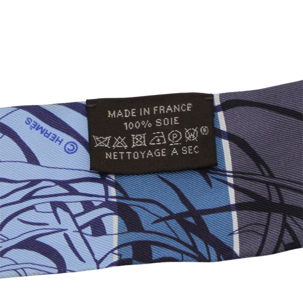 Hermes Scarf Jungle Love Rainbow Twilly Silk Blue Animal Parakeet Jaguar — view 4
