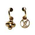 Louis Vuitton Earrings Blue Ming Gold Logo Feminine
