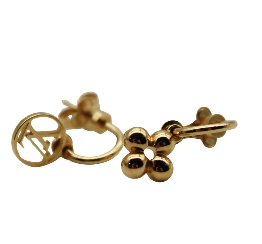 Louis Vuitton Earrings Blue Ming Gold Logo Feminine — view 3