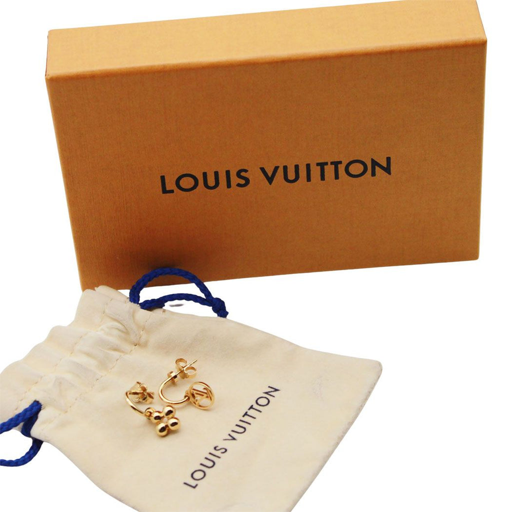 Louis Vuitton Earrings Blue Ming Gold Logo Feminine — view 4