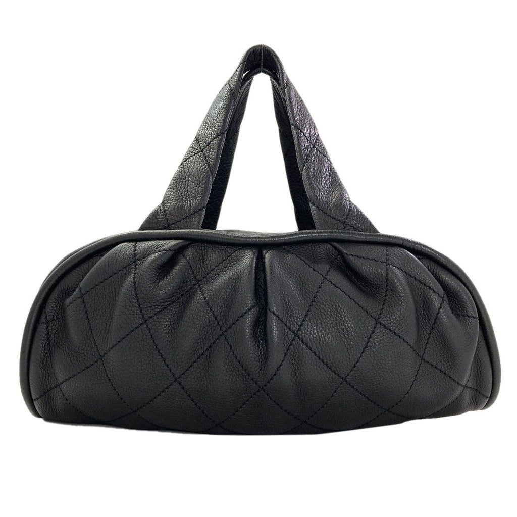 Chanel le Marais Bohler Mini Boston Quilted Silver Bag Calfskin
