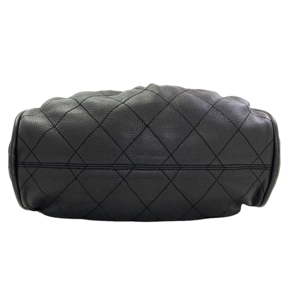 Chanel le Marais Bohler Mini Boston Quilted Silver Bag Calfskin — view 4