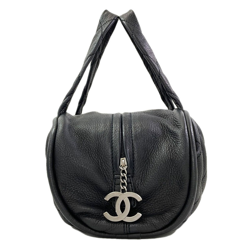 Chanel le Marais Bohler Mini Boston Quilted Silver Bag Calfskin — view 3