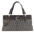 Dior Belt Tote Bag Trotter Print Canvas Leather