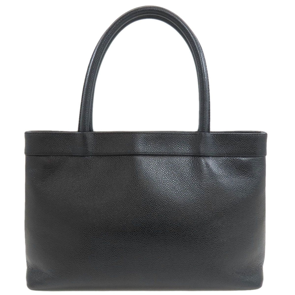 Chanel CC Logo Gold Tote Bag Grained Calfskin — view 2
