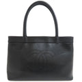 Chanel CC Logo Gold Tote Bag Grained Calfskin