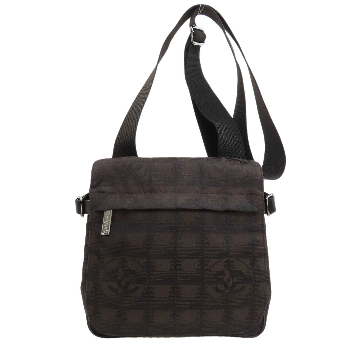 Chanel New Travel Line Shoulder Bag Nylon Jacquard
