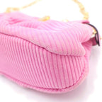 Fendi Peekaboo Click Chain Mini Shoulder Bag Pink Suede Gold — view 5