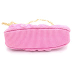 Fendi Peekaboo Click Chain Mini Shoulder Bag Pink Suede Gold — view 4