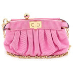 Fendi Peekaboo Click Chain Mini Shoulder Bag Pink Suede Gold — view 2