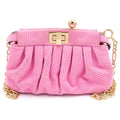 Fendi Peekaboo Click Chain Mini Shoulder Bag Pink Suede Gold