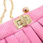 Fendi Peekaboo Click Chain Mini Shoulder Bag Pink Suede Gold — view 6