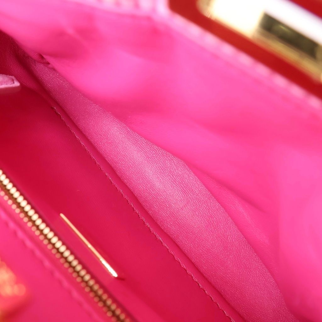 Fendi Peekaboo Click Chain Mini Shoulder Bag Pink Suede Gold — view 7