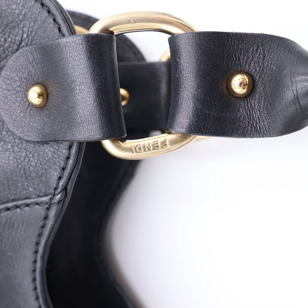 Fendi Handbag Diavolo Black Leather Gold — view 7