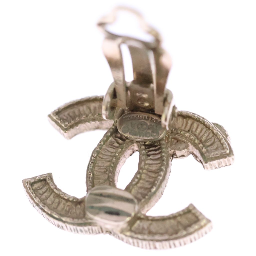 Chanel CC Logo Rhinestone Single Earring Gold Plated — view 5