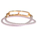 Hermes Roulis Double Tour Leather Bracelet Rose Sakura Gold Plated Pink — view 2