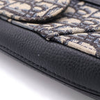 Dior Oblique Saddle Rectangular Cross Belt Bag Black Leather — view 6
