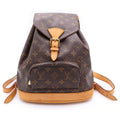 Louis Vuitton Monogram Montsouris PM Backpack Brown Leather Gold