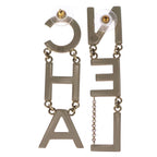 Chanel Motif Chain Earrings Gold — view 2