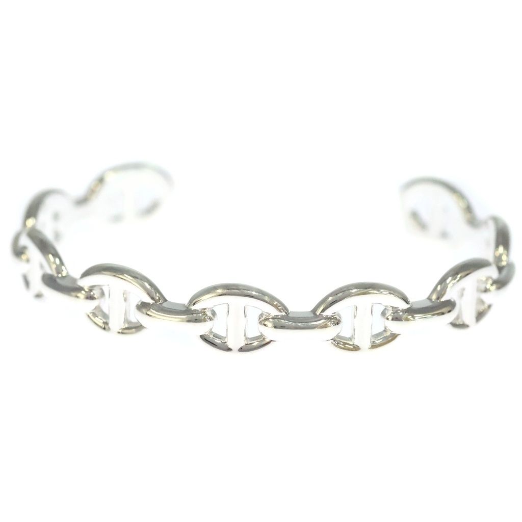 Hermes Chaine D'ancre Enchainee Bangle Bracelet Silver — view 4