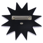 Chanel Sun Motif Rhinestone Brooch Pin Badge Black Yellow Resin Strass — view 2