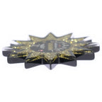 Chanel Sun Motif Rhinestone Brooch Pin Badge Black Yellow Resin Strass — view 4